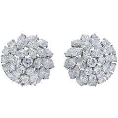 25 Carat Diamond Platinum Ear Clips