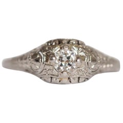 Antique .25 Carat Diamond Platinum Engagement Ring