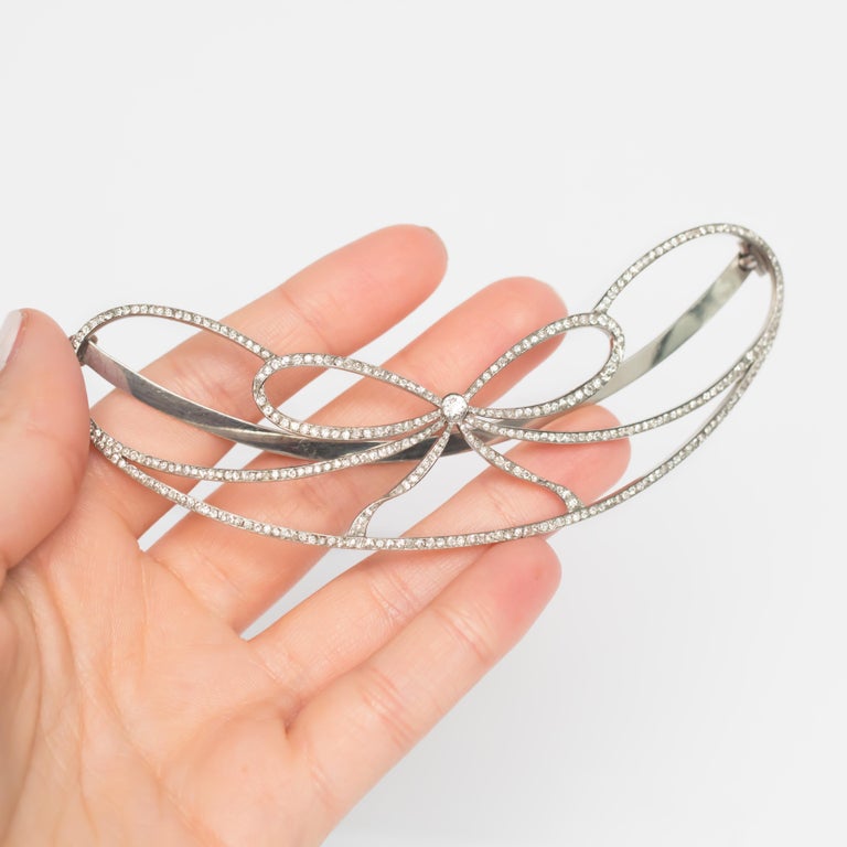 .25 Carat Diamond Platinum Hair Clip For Sale at 1stDibs