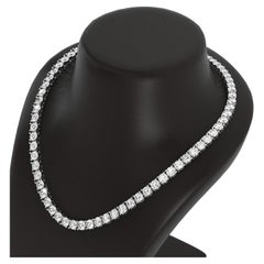 25 Carat Diamond Tennis Necklace Flawless/VS1 Clarity D/F Color