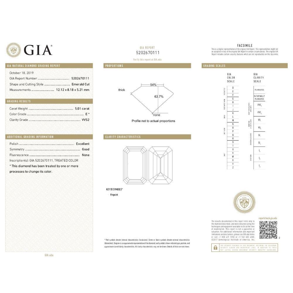 Bague de fiançailles avec diamant taille émeraude de 25 carats certifié GIA E VVS2 Neuf - En vente à New York, NY