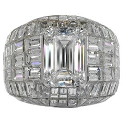 25 Carat Emerald Cut Diamond Engagement Ring GIA Certified E VVS2