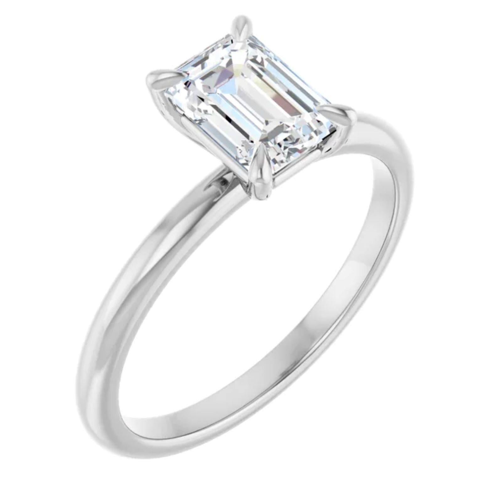 2.5 carat emerald cut engagement ring