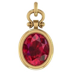 Collier pendentif en rubis ovale certifié Emteem de 2,5 carats en 18K