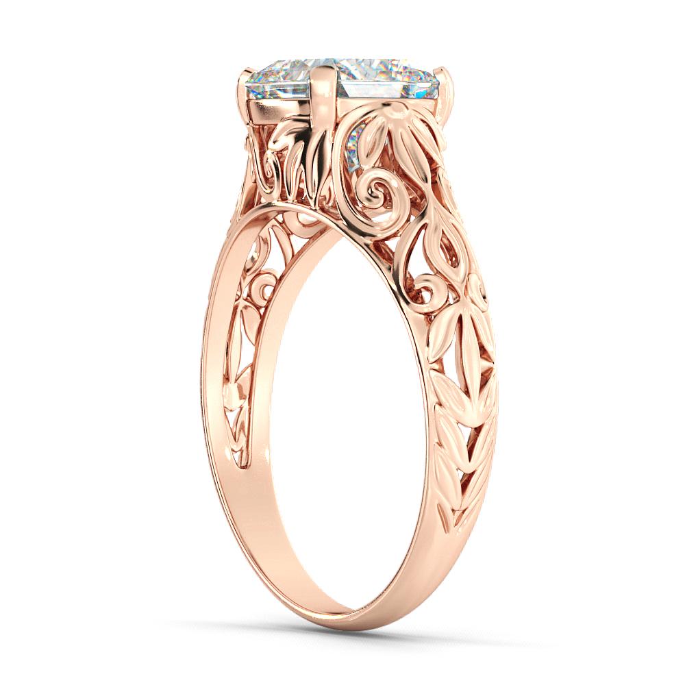 rose gold filigree engagement rings