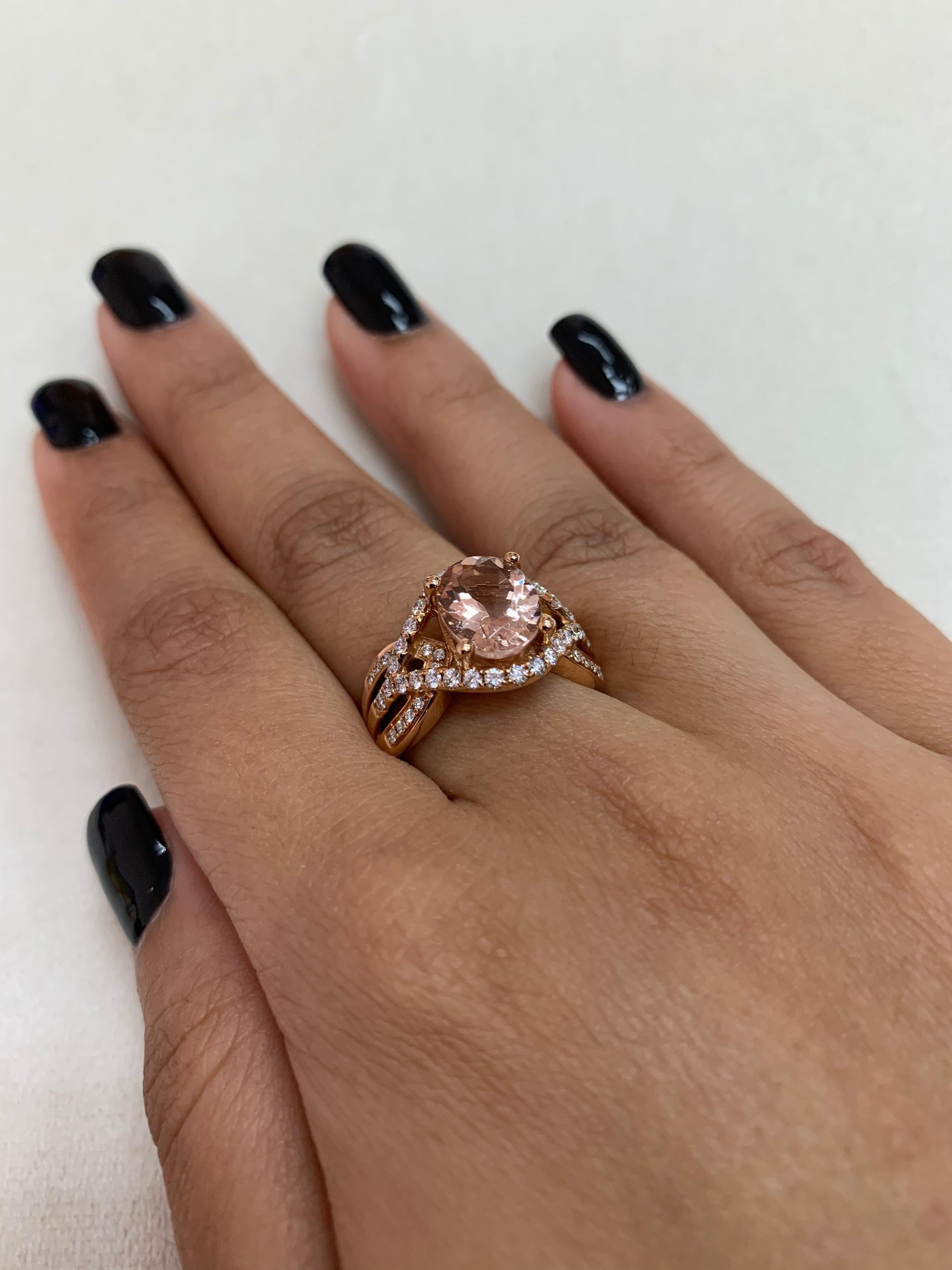 rose gold morganite engagement rings