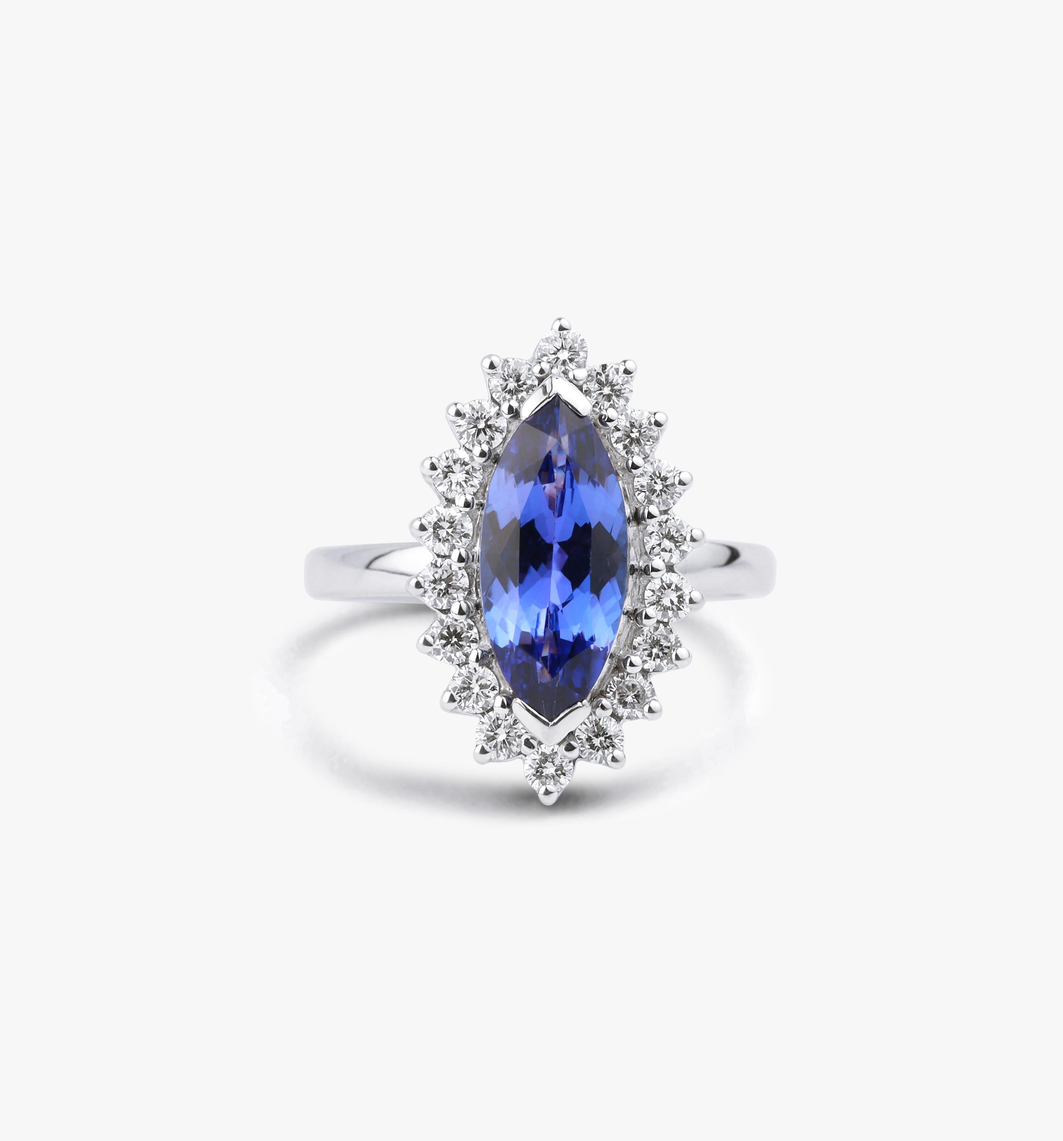 2.5 Carat Oval Nature AAA Tanzanite Diamond Halo Cocktail Engagement Ring 18k Gold

Disponible en or blanc 18k.

Le même design peut être réalisé avec d'autres pierres précieuses sur demande.

Détails du produit :

- Or massif

- Diamant - environ 2