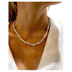 Collar de tenis completo con diamantes naturales de 25 quilates