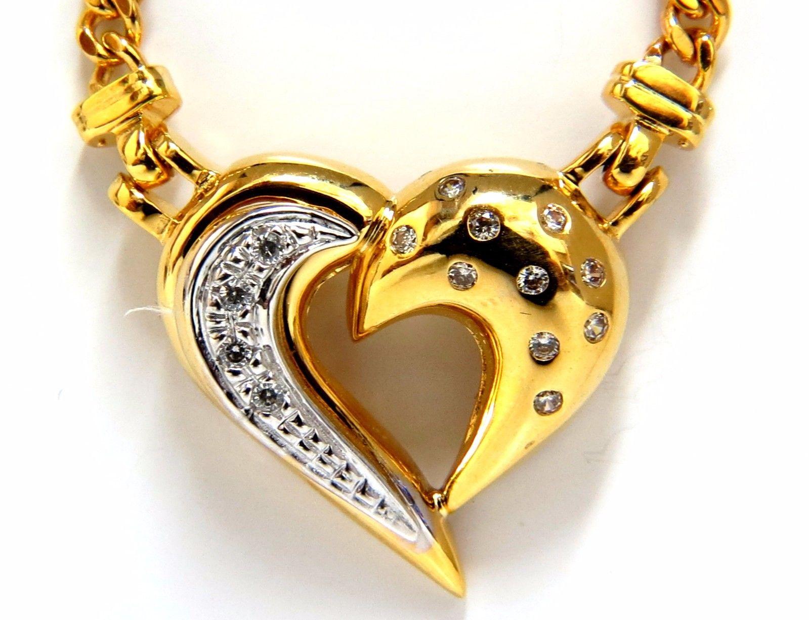 .25 Carat Natural Diamonds Heart Necklace 14 Karat Yellow Gold In New Condition For Sale In New York, NY