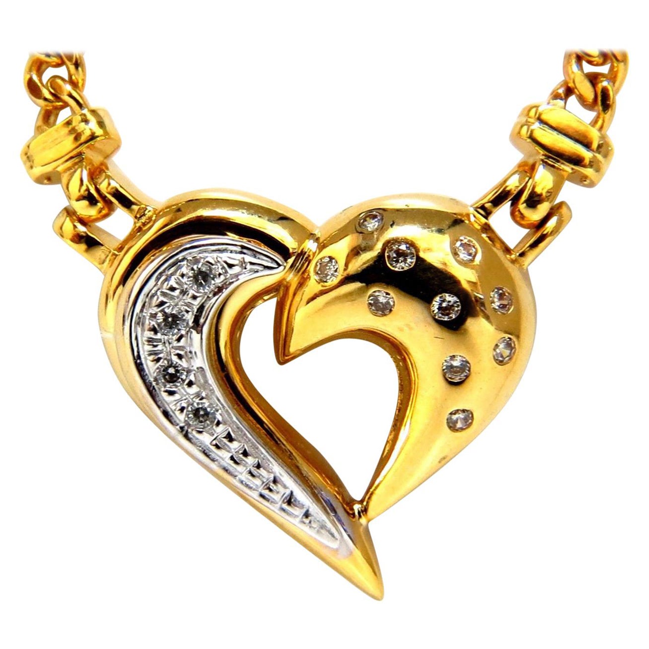 Collana con cuore in diamanti naturali da 0,25 carati, oro giallo 14 carati*