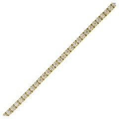2.5 Carat Natural Round Brilliant Cut Diamond Tennis Bracelet 14 Karat In Stock