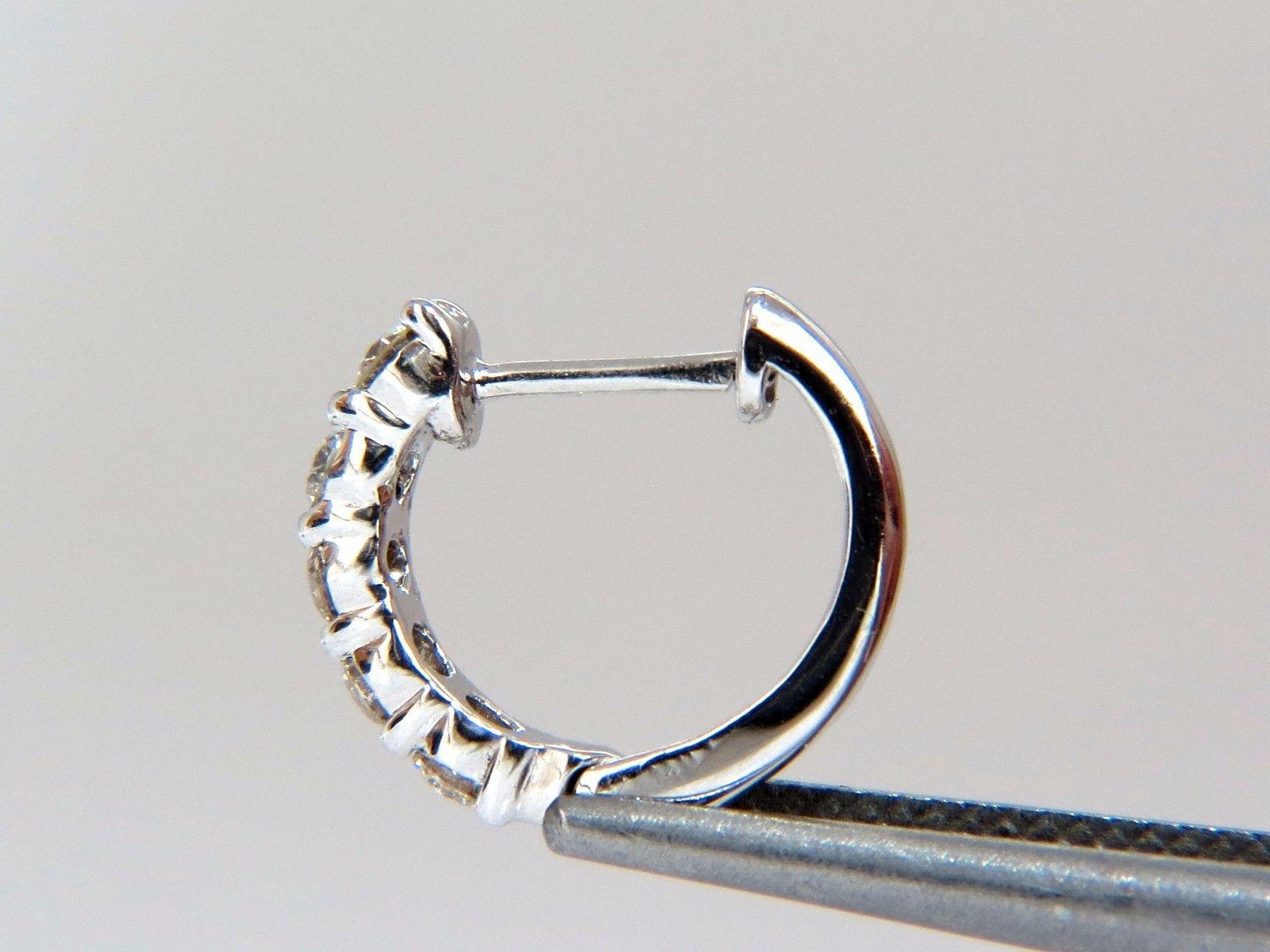 Women's or Men's .25 Carat Natural Round Brilliant Diamond Hoop Single Earring 14 Karat
