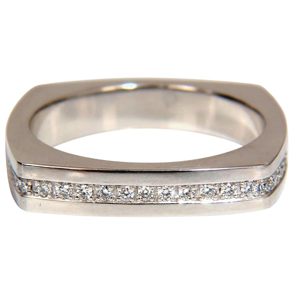 .25 Carat Natural Round Cut Diamonds Men's Band Platinum Mod Square Form* For Sale