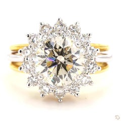 2.5 Carat Old European Cut Diamond Gold Ring