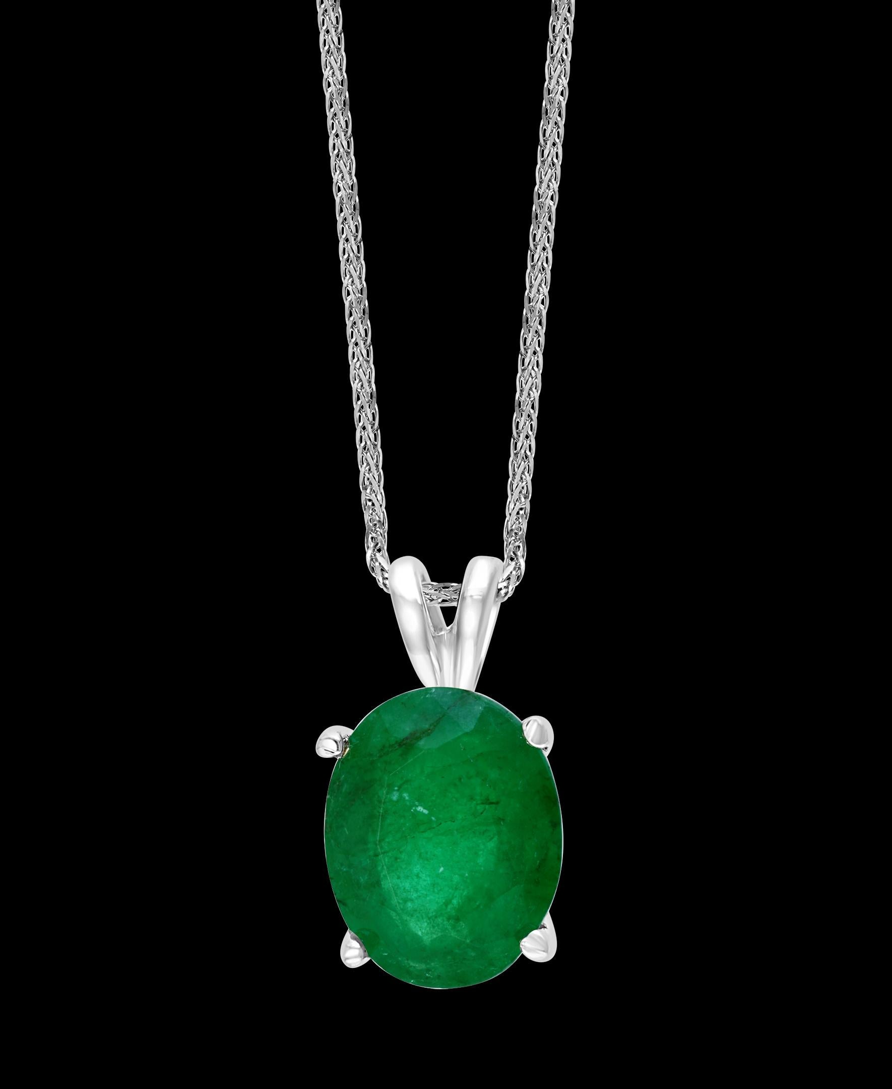 oval emerald necklace