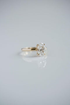 2,5 Karat Oval Statement Brillant Weiß Modern Nobility Signatur Diamantring