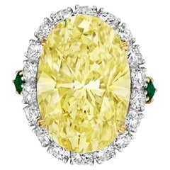 25 Carat Oval Statement Fancy Yellow 14K White Gold Colour-Collector’s Treasure