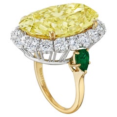 25 Carat Oval Statement Fancy Yellow 14K White Gold Colour-Collector’s Treasure