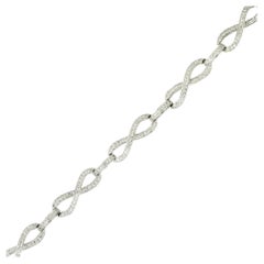 2.5 Carat Pave Diamond Figure 8 Link Bracelet 14 Karat in Stock