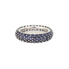 2.5 Carat Tanzanite Pave 18-Karat Eternity Band In Stock