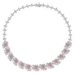 25 Karat Rosa und Weißer Diamant-Halskette