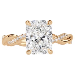 2.5 Carat Radiant Diamond Ring Brilliant White 14K Gold Effortless Elegance