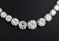 25 Carat Riviera Tennis Necklace Excellent Cut