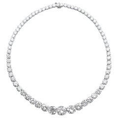 25 Carat Riviera Tennis Necklace Excellent Cut