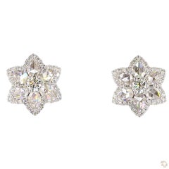 2.5 Carat Round Brilliant Cut Diamond Gold Earrings