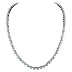 25 Carat Round Brilliant Cut Tennis Necklace G/H Color