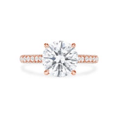 2.5 Carat Round Brilliant Diamond Ring 14K Gold Modern Nobility