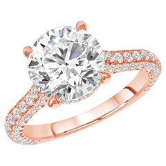 2.5 Carat Round Brilliant Diamond Ring 14K Gold Modern Nobility