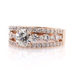 2.5 Carat Round Brilliant Diamond Ring Brilliant White 14K Gold Modern Nobility