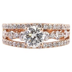 2.5 Carat Round Brilliant Diamond Ring Brilliant White 14K Gold Modern Nobility
