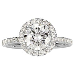 2.5 Carat Round Brilliant Diamond Ring Brilliant White 14K White Gold