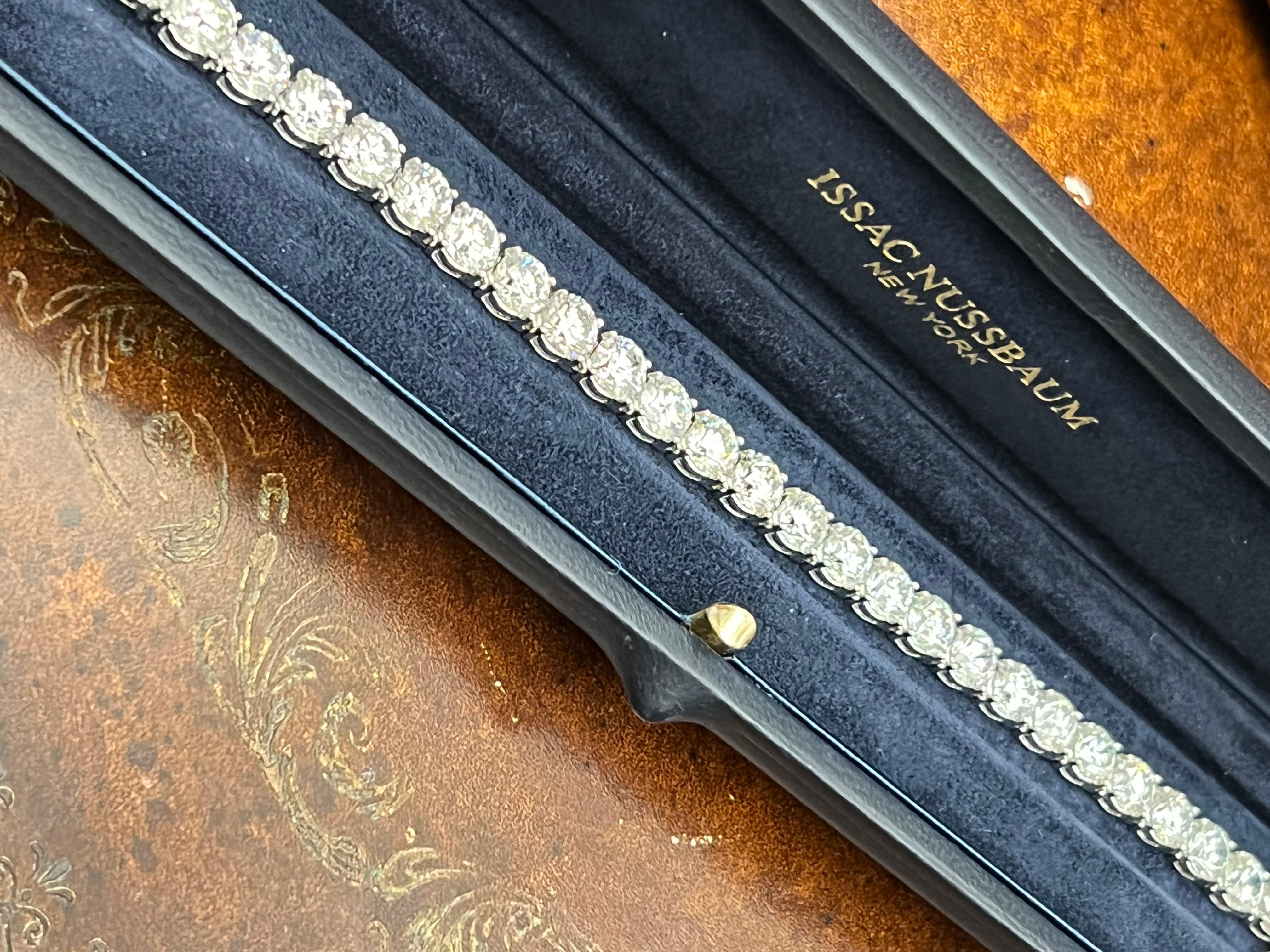 Taglio rotondo Bracciale tennis con diamanti taglio rotondo da 25 carati in vendita
