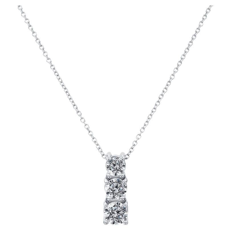 .25 Carat Round Diamond Pendant in 14 Karat White Gold For Sale