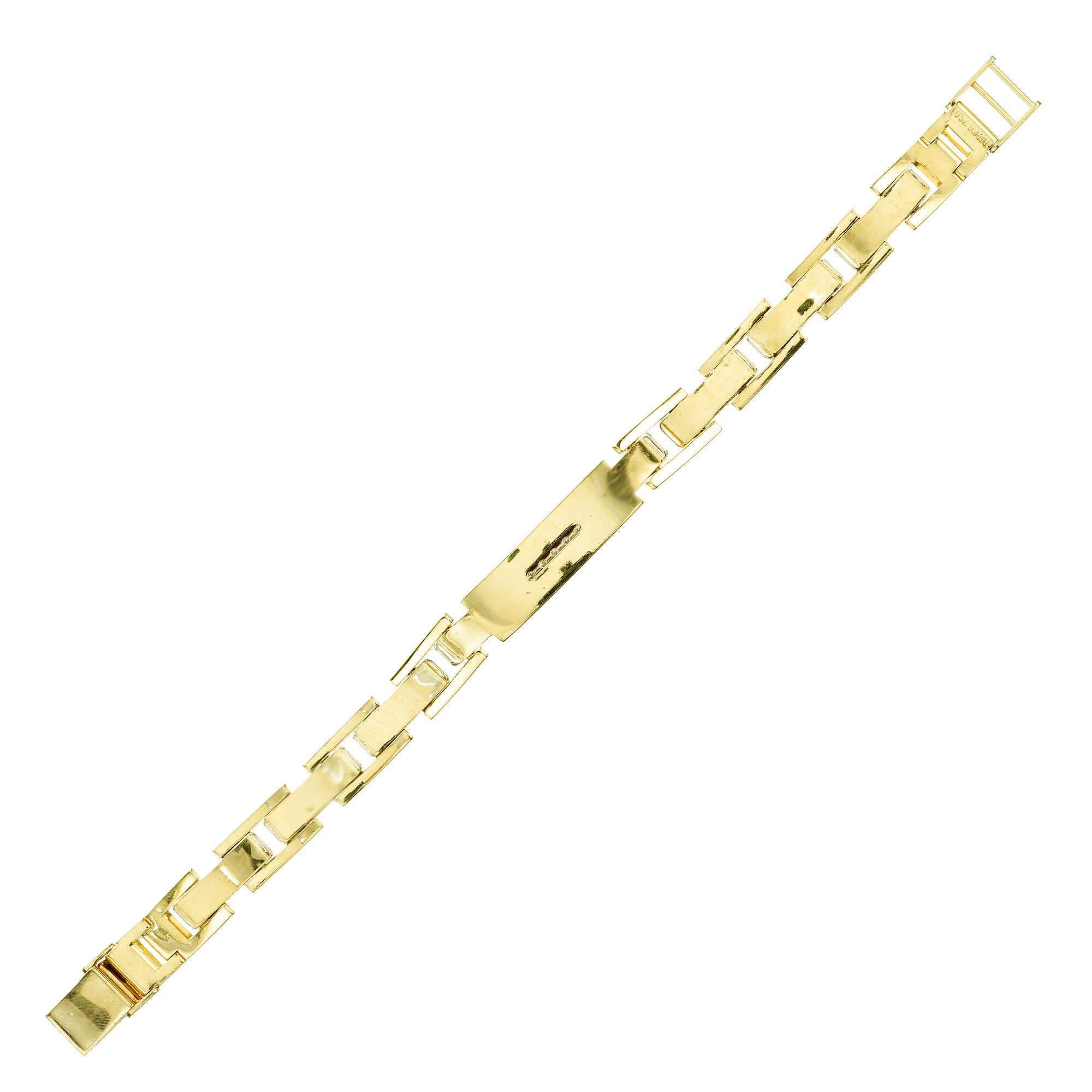 .25 Carat Round Diamond Two Tone Gold Men's Link Bracelet For Sale 1