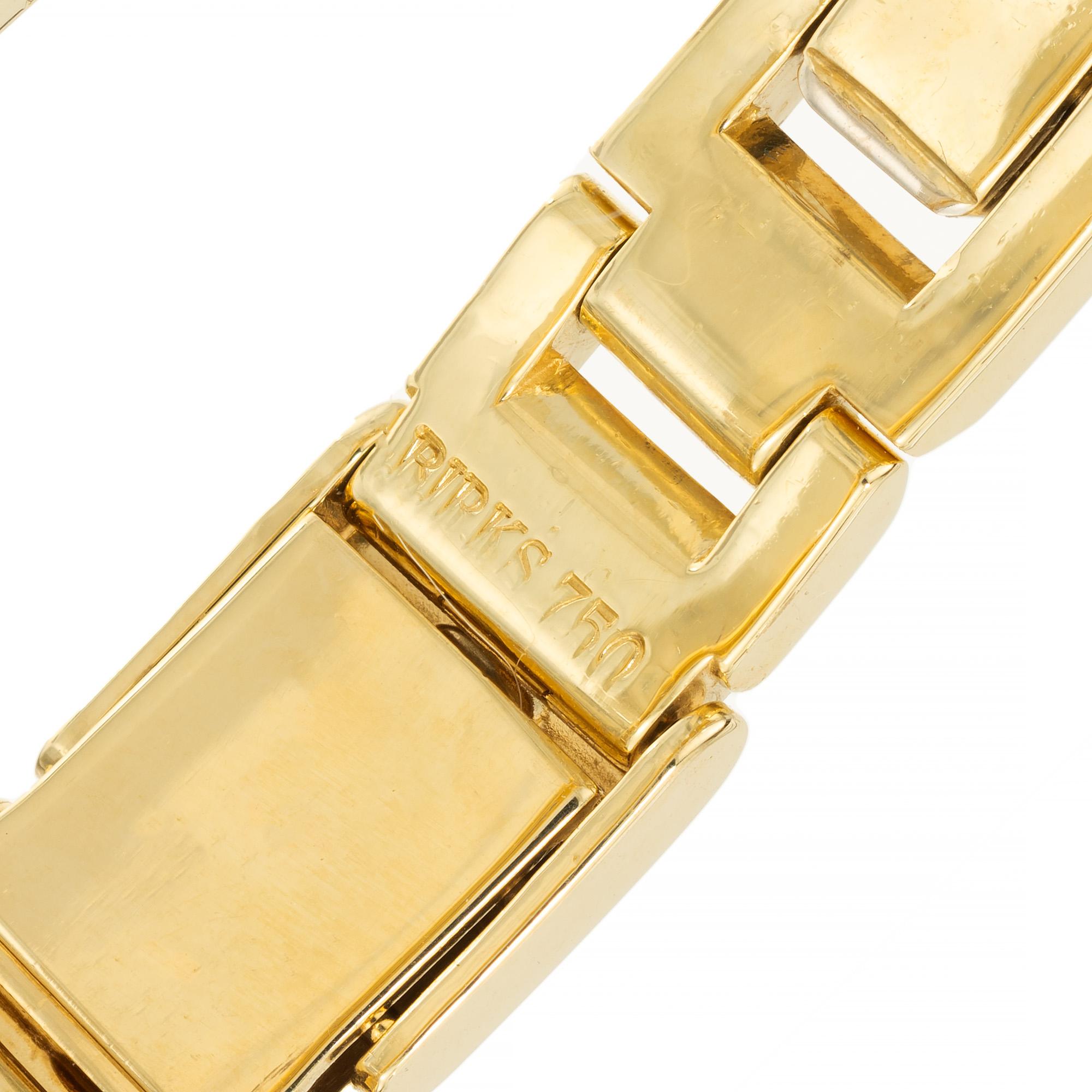.25 Carat Round Diamond Two Tone Gold Men's Link Bracelet For Sale 2