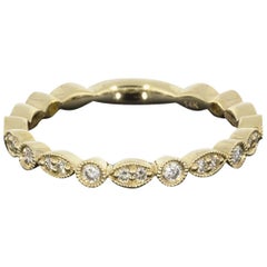 .25 Carat Scalloped Stackable Wedding Band Ring