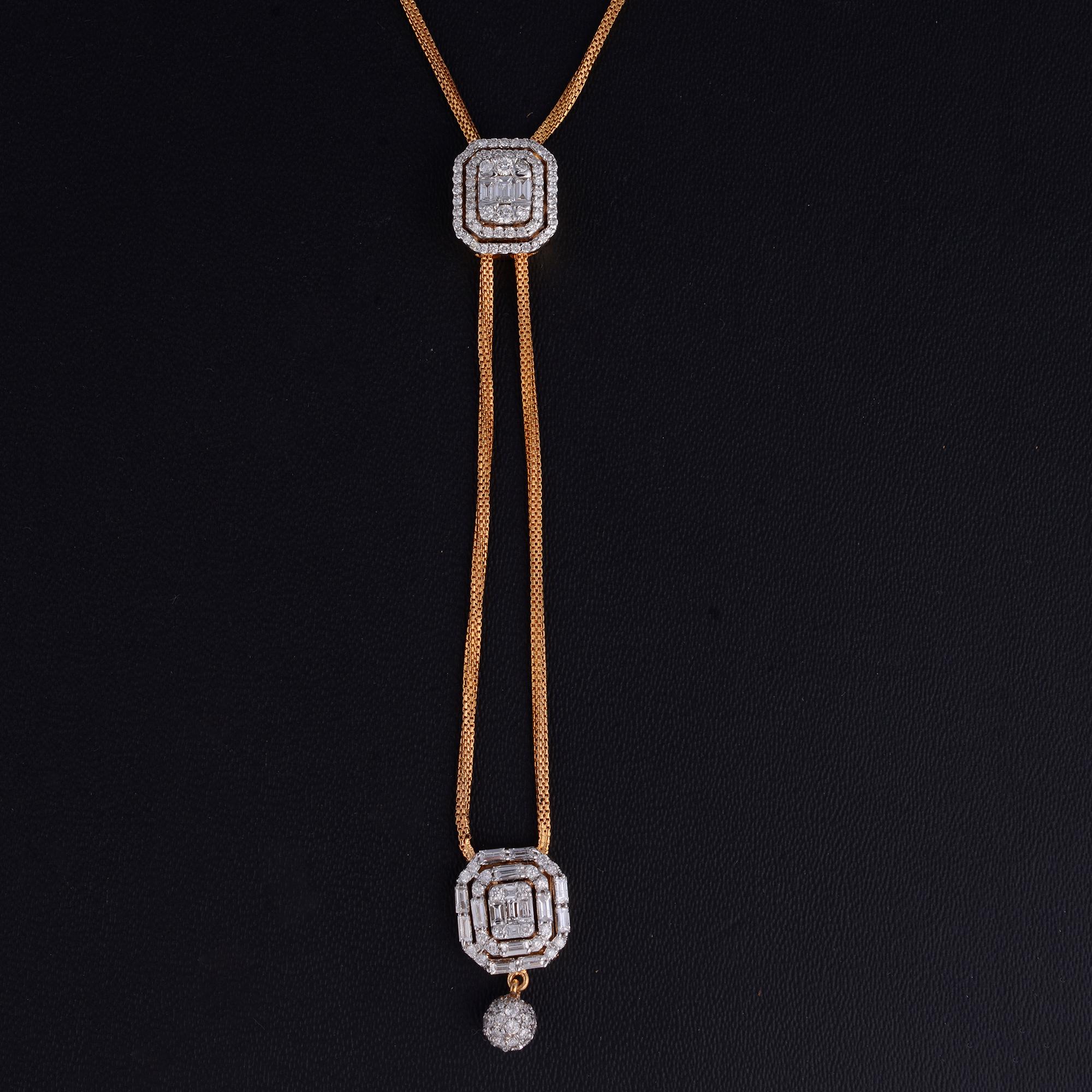 Crafted in 18 Karat rose gold, the setting of the necklace exudes a romantic and feminine charm. The rose gold complements the diamonds beautifully, creating a harmonious blend of colors that enhances the overall appeal of the necklace.

Item Code