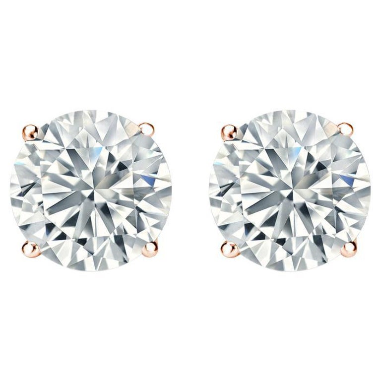 25 Carat Total Diamond Four Prong Stud Earrings in 14k Rose Gold For Sale  at 1stDibs | .25 carat earrings, .25 carat diamond earrings, .25 diamond  stud earrings