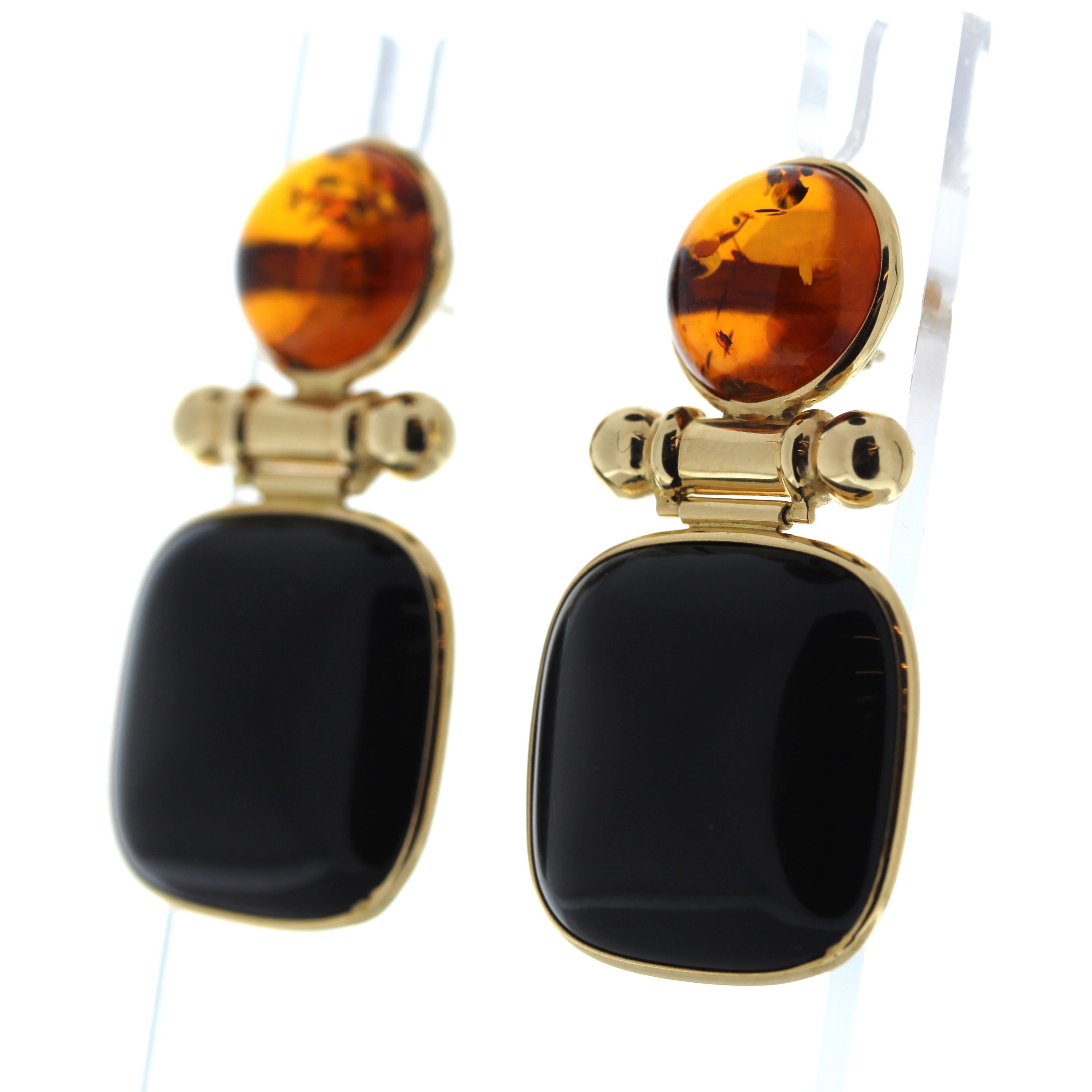 25 Carat Total Mixed Gem Stone Earrings in 14k Yellow Gold In New Condition For Sale In Chicago, IL