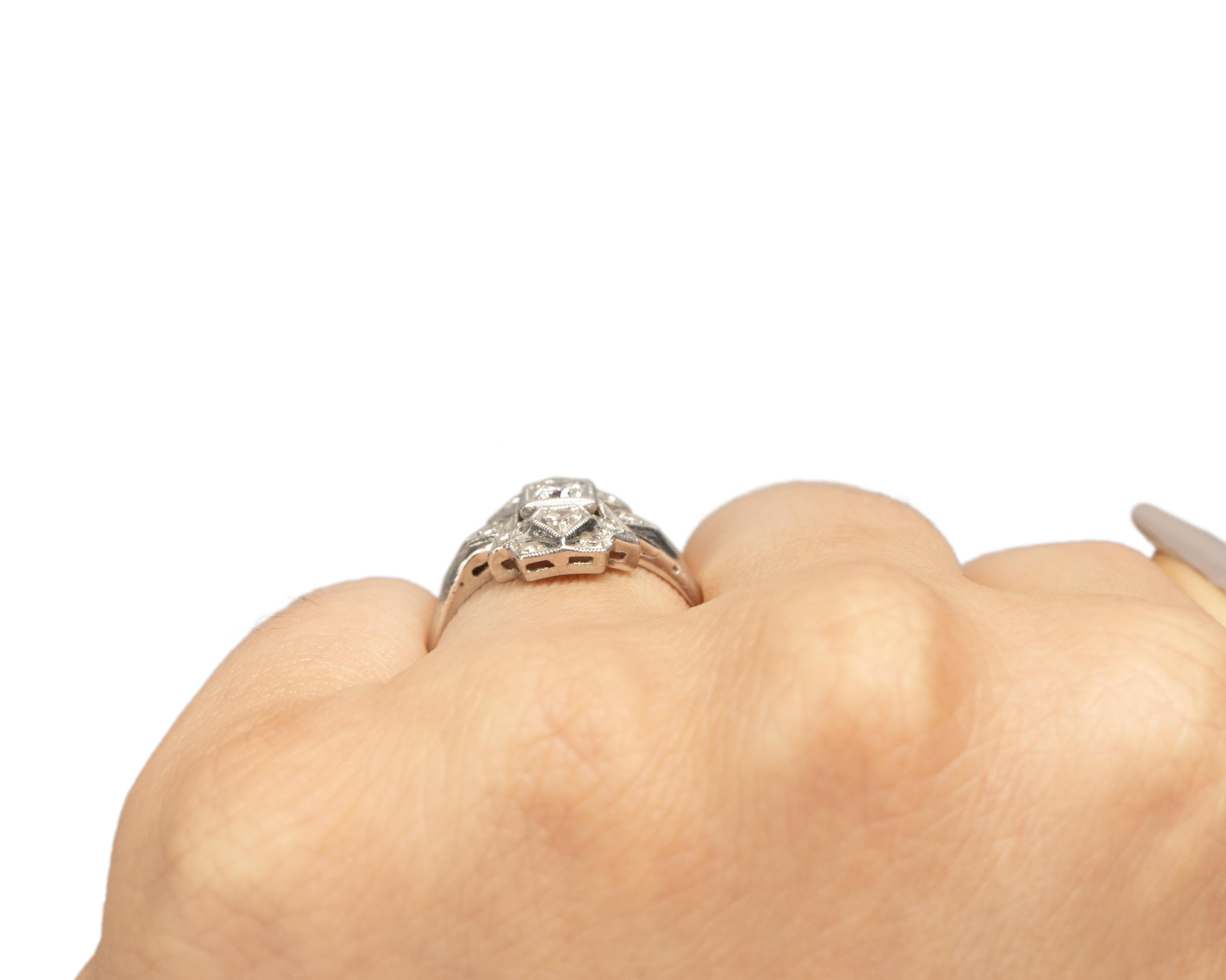 .25 Carat Total Weight Art Deco Diamond Platinum Engagement Ring For Sale 2