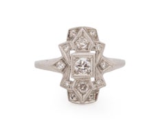 25 Karat Gesamtgewicht Art Deco Diamant Platin Verlobungsring