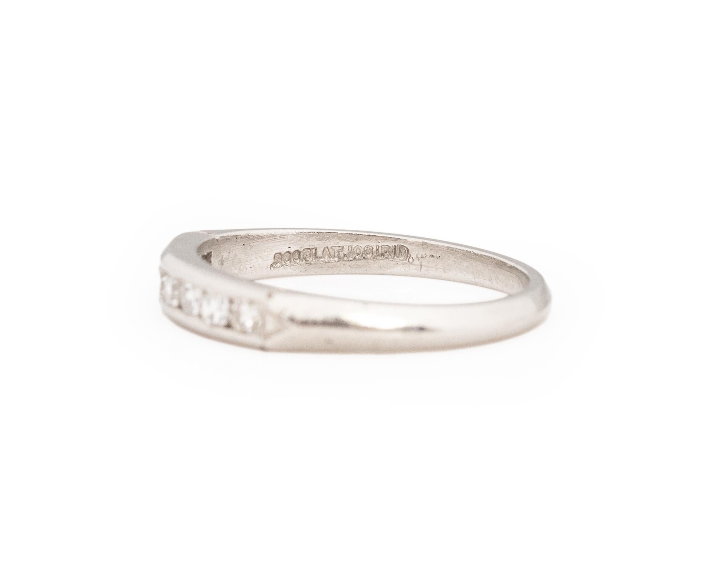 Women's or Men's .25 Carat Total Weight Platinum Wedding Band For Sale