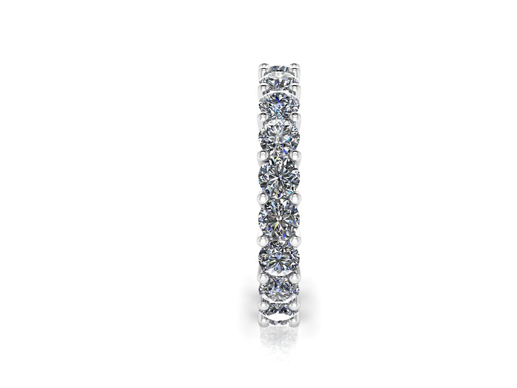 Modern 2.5 Carat White Diamonds Stackable Eternity Ring Platinum 950 For Sale