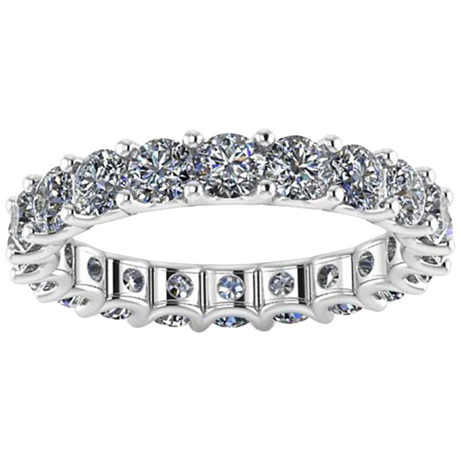 Bague d'éternité empilable en platine 950 avec diamants blancs de 2,5 carats