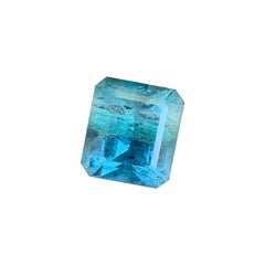 2.5 Carats Bicolor (Blue Green) Tourmaline Emerald Cut Gemstone for Jewelry
