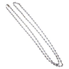 Collana di diamanti da 25 carati con diamanti taglio vecchio in platino 38"